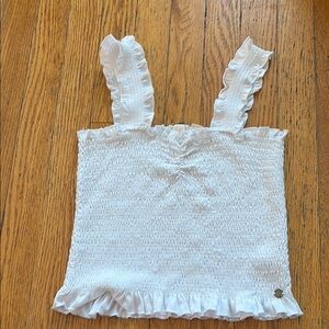 White Ruffled Women's Top